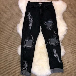 Vibrant - Distressed Mom Jeans